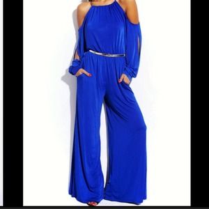 Cobalt Royal Blue Belted Jumpsuit LAST ONE
