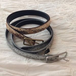 gold j crew sparkle belt