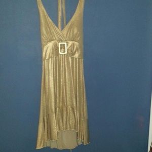 Gold halter dress