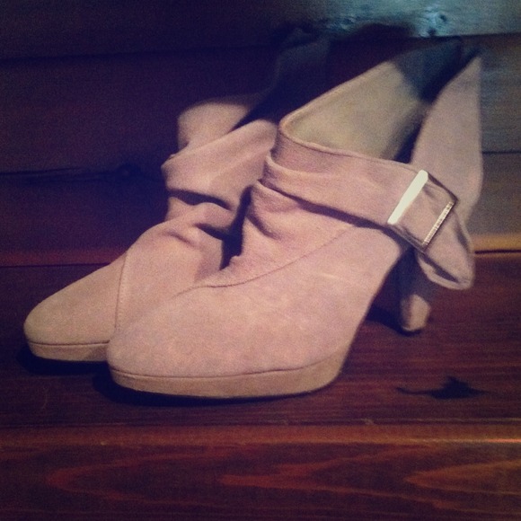 Grey Faux Suede Booties