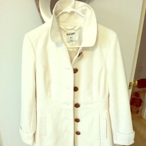 Old navy white wool blend coat S
