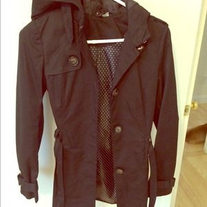 Size 4 black H&M trench coat