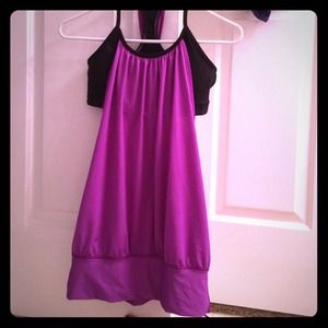 lululemon no limits tank. purple w black bra sz 6