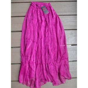 Fuschia chiffon maxi skirt
