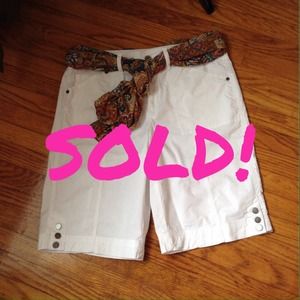 Sold in bundle. Summer white Bermuda shorts.