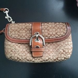 Coach Signature "C" Brown Wristlet