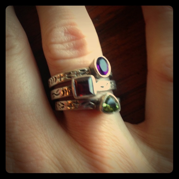 Sterling silver three rings set