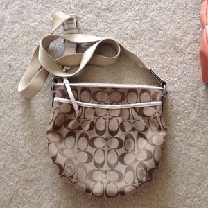 Coach sideswing khaki purse