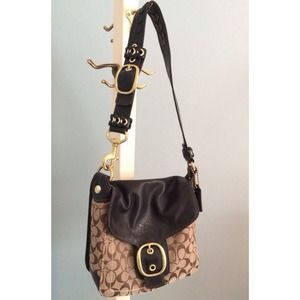 Signature Coach Purse - dark brown leather