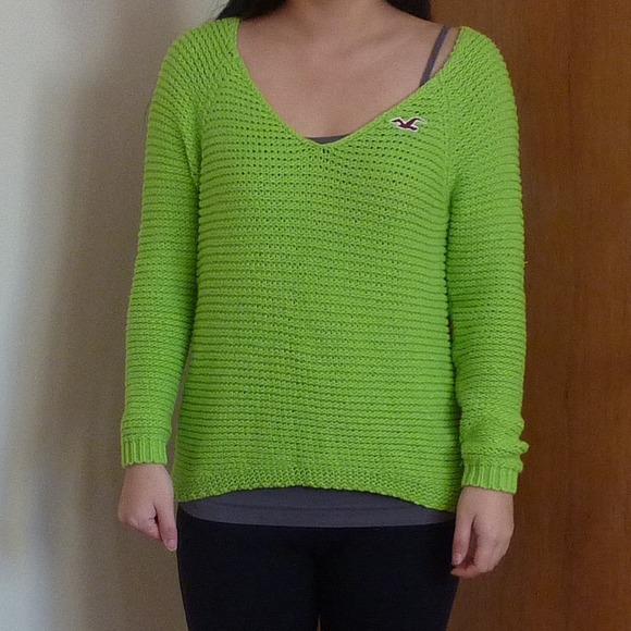 { lime green knit sweater } - Picture 2 of 2