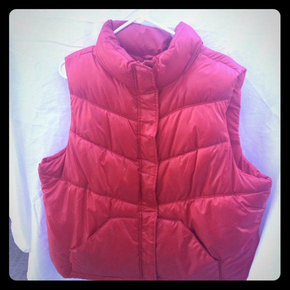 Plus size Red Puffer Vest
