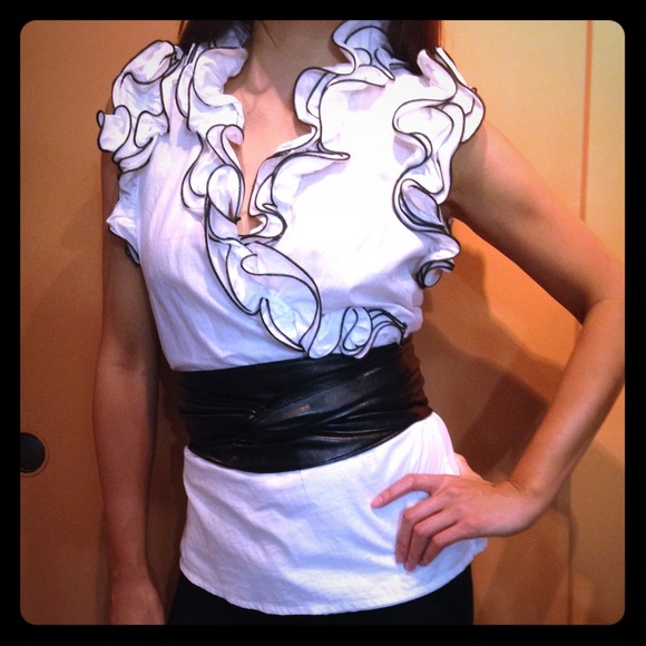 Wrap top with ruffles