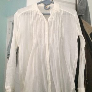 Free people white gauze button down never worn
