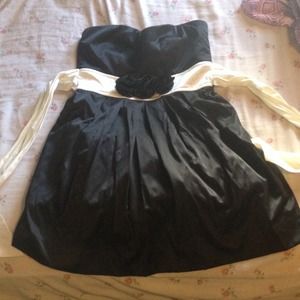 black dress with roses