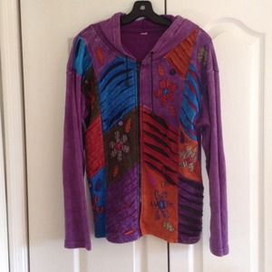 Multi-color zip hoodie