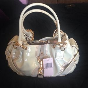 Juicy couture cream patent leather handbag