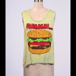 Hamburger Print Tank Top