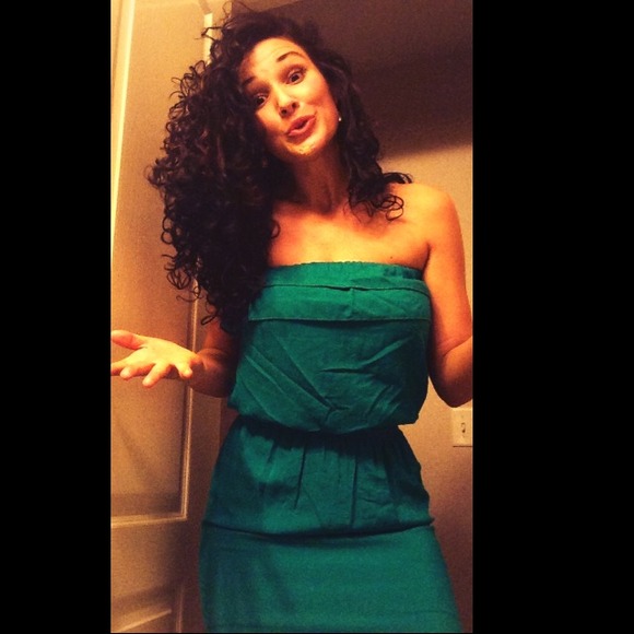 Emerald Green silk Tube Dress bundle