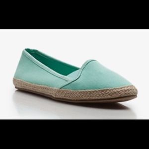 Mint Canvas Espadrilles. Size 6