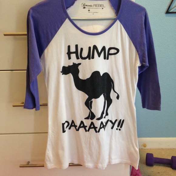 Purple hump day baseball top