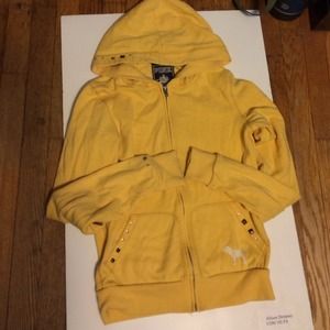 Victoria's Secret PINK yellow hoodie w/ studs