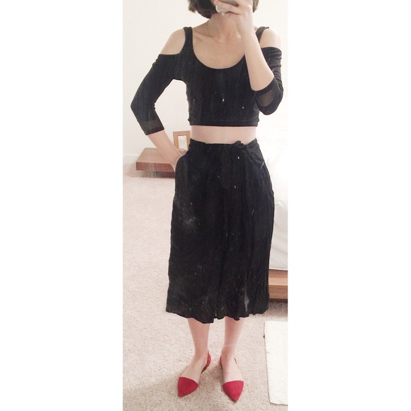 Nasty Gal Tops - Nasty Gal mesh crop top - off shoulder