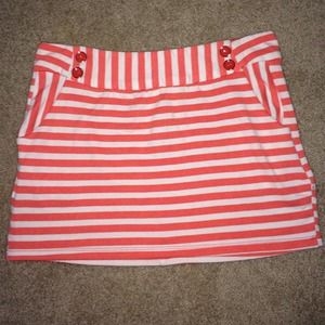 Coral & White Sailor Skirt