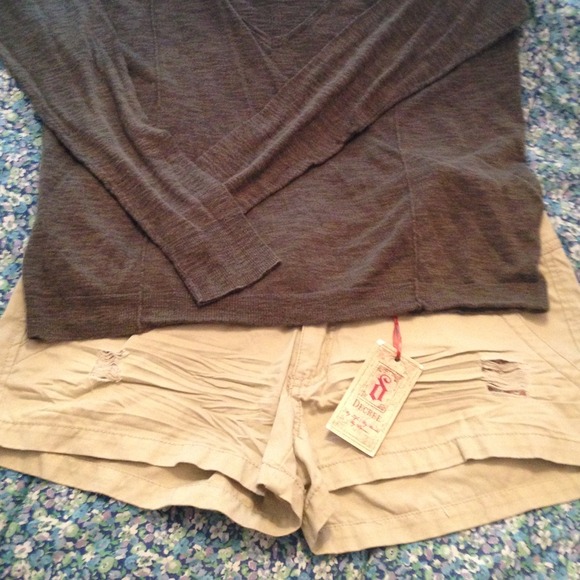 Tan shorts .. 2 1/2" inseam