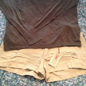 Tan shorts .. 2 1/2" inseam