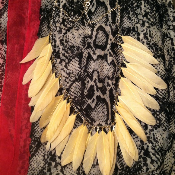 Long feather necklace