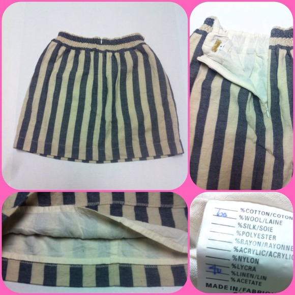 🔴Wool blend blue/tan striped skirt - 3 for $15 - Picture 2 of 2