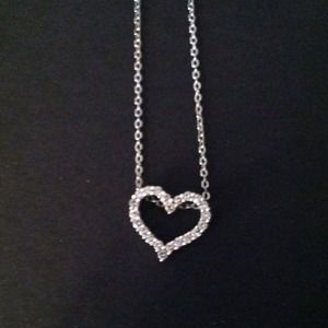 14kt white gold and diamond Heart charm