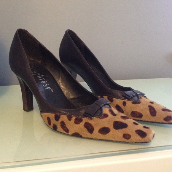 Pony hair leopard kitten heels