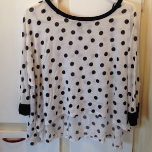 SOLD Black and white polka dot high-low top 💕