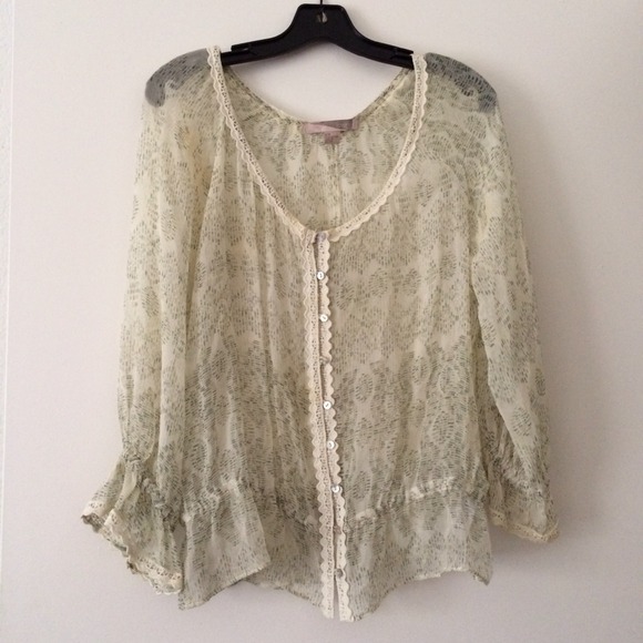 Boho Green Forever 21 Blouse Top
