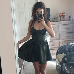 American apperal black leather dress