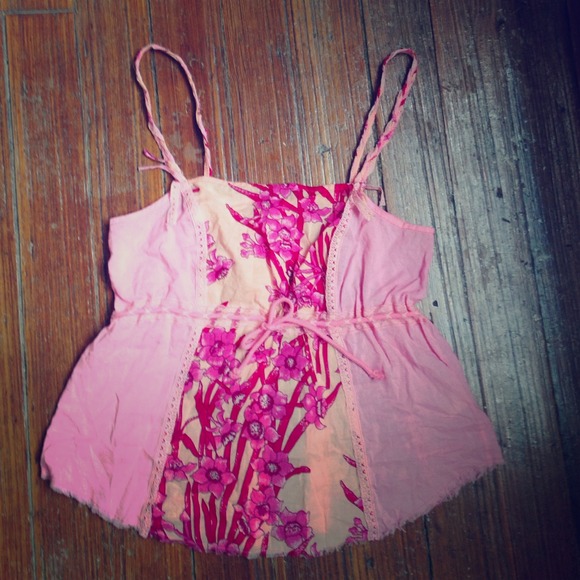 Pink floral Free People tank