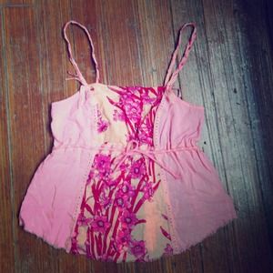 Pink floral Free People tank