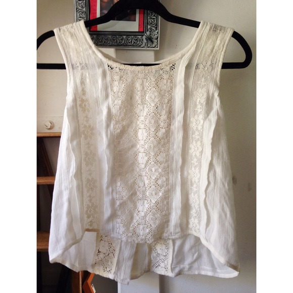 Urban Outfitters Tops - White lace shirt from urban outfitters