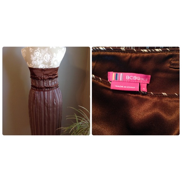 #31 🎀🎀BCBGirls BROWN STRIPPED DRESS🎀🎀 - Picture 2 of 2
