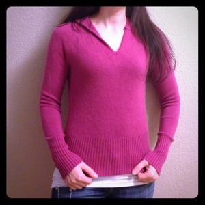Fuchsia Cashmere Hooded Sweater!