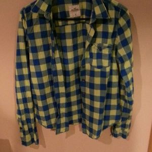 Checkered blue and green shirt