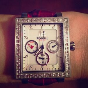 Fossil maroon watch