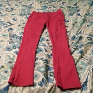 Red skinny jeans