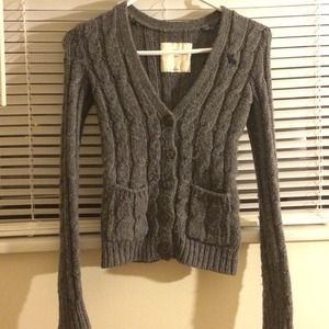 Abercrombie kids thick gray wool cardigan
