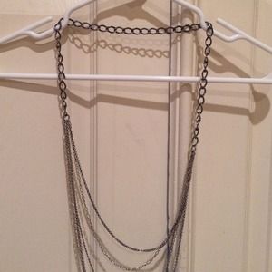 Grey long chain neck less