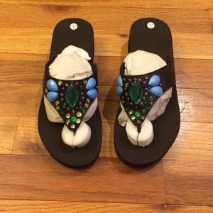 Jeweled Flip Flops