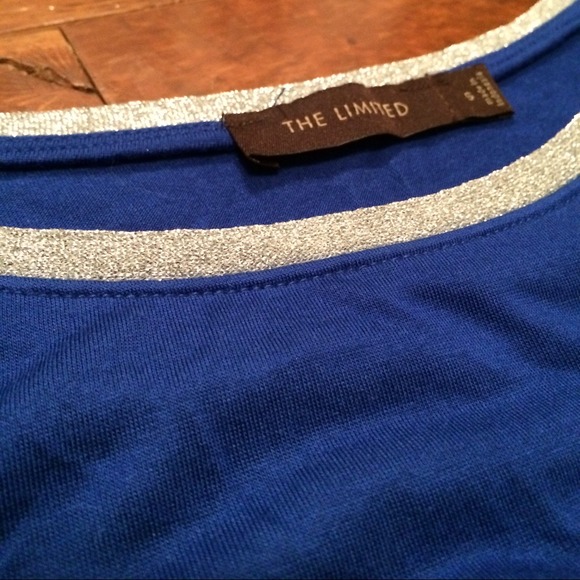 The Limited black and blue 3/4 sleeve top, Sz S. - Picture 2 of 3