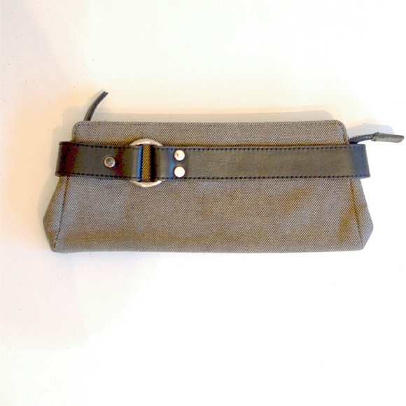 Banana Republic Tweed Leather Clutch
