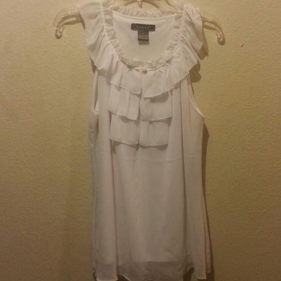 White super cute ruffle top! Like new!